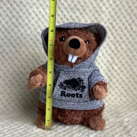 Roots Brown Stuffed Beaver with Gray Roots Hoodie - Picture 2 of 10